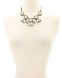 Charlotte Russe Fanned Faceted Smooth Stone Statet Necklace
