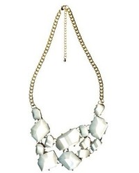 Fashion Statet Necklace Chain With Gems Goldwhite