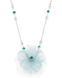 Rina Limor Fine Jewelry Rina Limor Hand Carved Aquamarine Flower Necklace