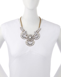 Lydell NYC Tribal Crescent Bib Necklace White