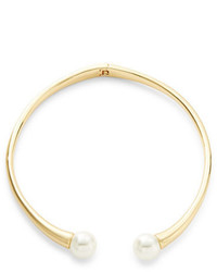 Trina Turk White Sands Faux Pearl Accented Open Collar Necklace