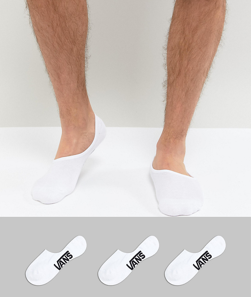fountain So many Trampling Vans Classic 3 Pack No Show Socks In White Vxttwht, $11 | Asos | Lookastic