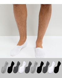 ASOS DESIGN Invisible Socks In Monochrome 10 Pack