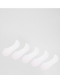 ASOS DESIGN Invisible Socks In White 5 Pack