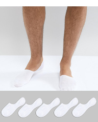 New Look Invisible Socks In White 5 Pack