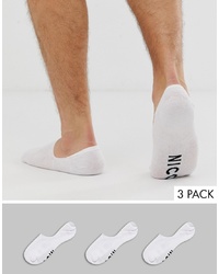 Nicce London Nicce 3 Pack Invisible Socks In White