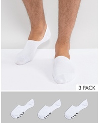 Nicce London Nicce Logo 3 Pack Invisible Socks In White
