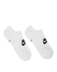 Nike Three Pack White Everyday Essential No Show Socks