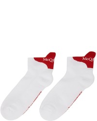 Alexander McQueen White Red Signature Socks