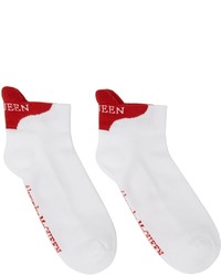 Alexander McQueen White Red Signature Socks