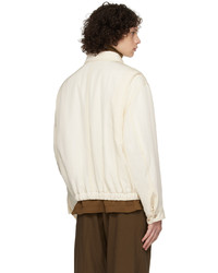 Lemaire Off White Spread Collar Bomber Jacket
