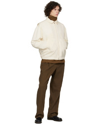 Lemaire Off White Spread Collar Bomber Jacket