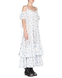 Alexander McQueen Cold Shoulder Cotton Dress