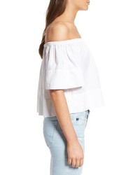 AG Jeans Ag Sylvia Off The Shoulder Linen Twill Top