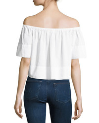 AG Jeans Ag Sylvia Off The Shoulder Top White