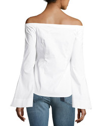 Theory Auriana B Off The Shoulder Stretch Cotton Top
