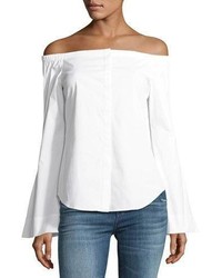 Theory Auriana B Off The Shoulder Stretch Cotton Top