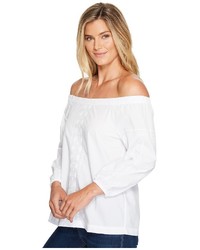 Tommy Bahama Cotton Poplin Off The Shoulder Long Sleeve Top Clothing