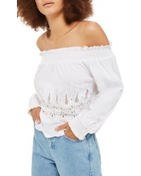 Topshop Cutwork Off The Shoulder Top