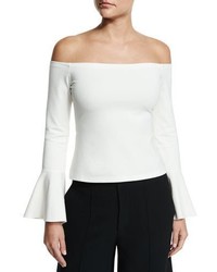 Alexis Lindes Off The Shoulder Bell Sleeve Top White