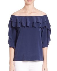 L'Agence Monroe Ruffled Off The Shoulder Top