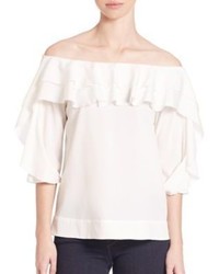 L'Agence Monroe Ruffled Off The Shoulder Top
