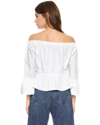 Amanda Uprichard Off Shoulder Flare Sleeve Top