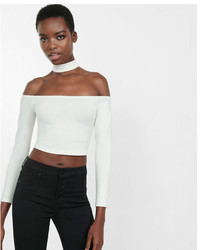 Express Off The Shoulder Choker Cropped Top