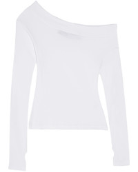 Jacquemus Off The Shoulder Cotton Jersey Top White