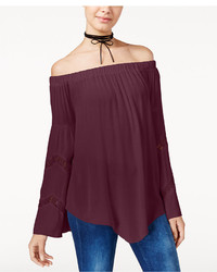 American Rag Off The Shoulder Lace Trim Peasant Top Only At Macys