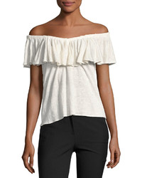 Rebecca Taylor Onoff The Shoulder Jersey Top White