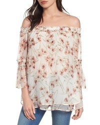 Lucky Brand Shirred Off The Shoulder Top