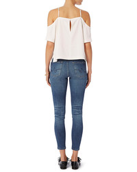 Alexander Wang T By Off The Shoulder Crepe Top White