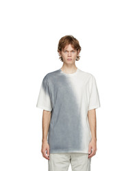 C2h4 White And Grey Sprayed T Shirt