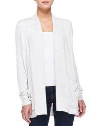 Splendid Long Open Front Cardigan With Pockets