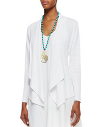 Eileen Fisher Organic Linen Angled Front Cardigan Petite