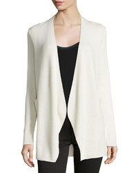 Paperwhite Wool Open Front Cardigan White