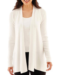 jcpenney Worthington Long Sleeve Ribbed Open Front Cardigan Sweater