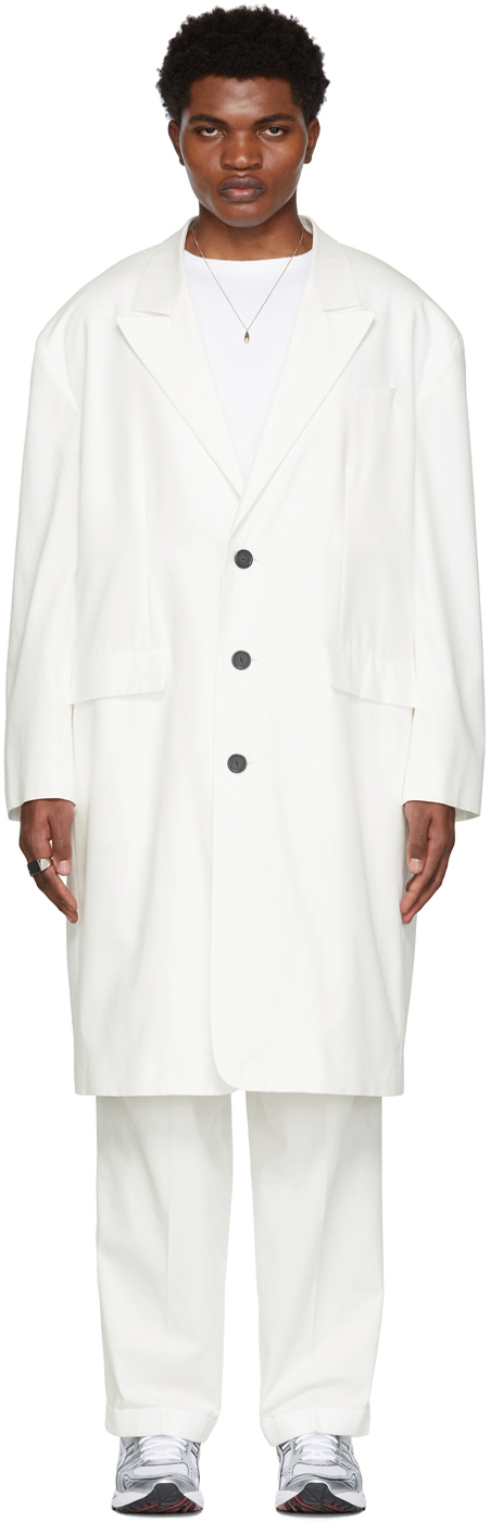 LU'U DAN Off White 90s Tailored Coat, $790 | SSENSE | Lookastic