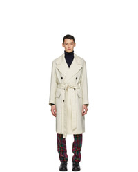 AMI Alexandre Mattiussi Off White Wool Double Breasted Coat