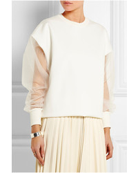 Marni Cotton Blend Jersey And Tulle Sweatshirt
