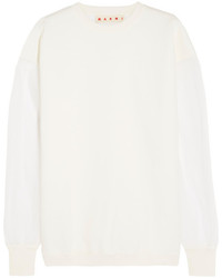Marni Cotton Blend Jersey And Tulle Sweatshirt