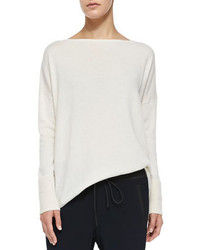 Vince Ottoman Ribbed Cuff Knit Sweater Off White