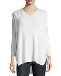 Calvin Klein Oversized Ribbed Cashmere Sweater White