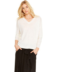 DKNY Pure Raw Edge Linen Pullover