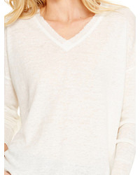 DKNY Pure Raw Edge Linen Pullover