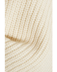 The Row Violina Oversized Ribbed Cashmere Turtleneck Sweater Off White