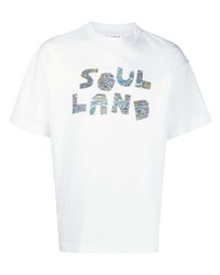 Soulland Paisley Logo Cotton T Shirt