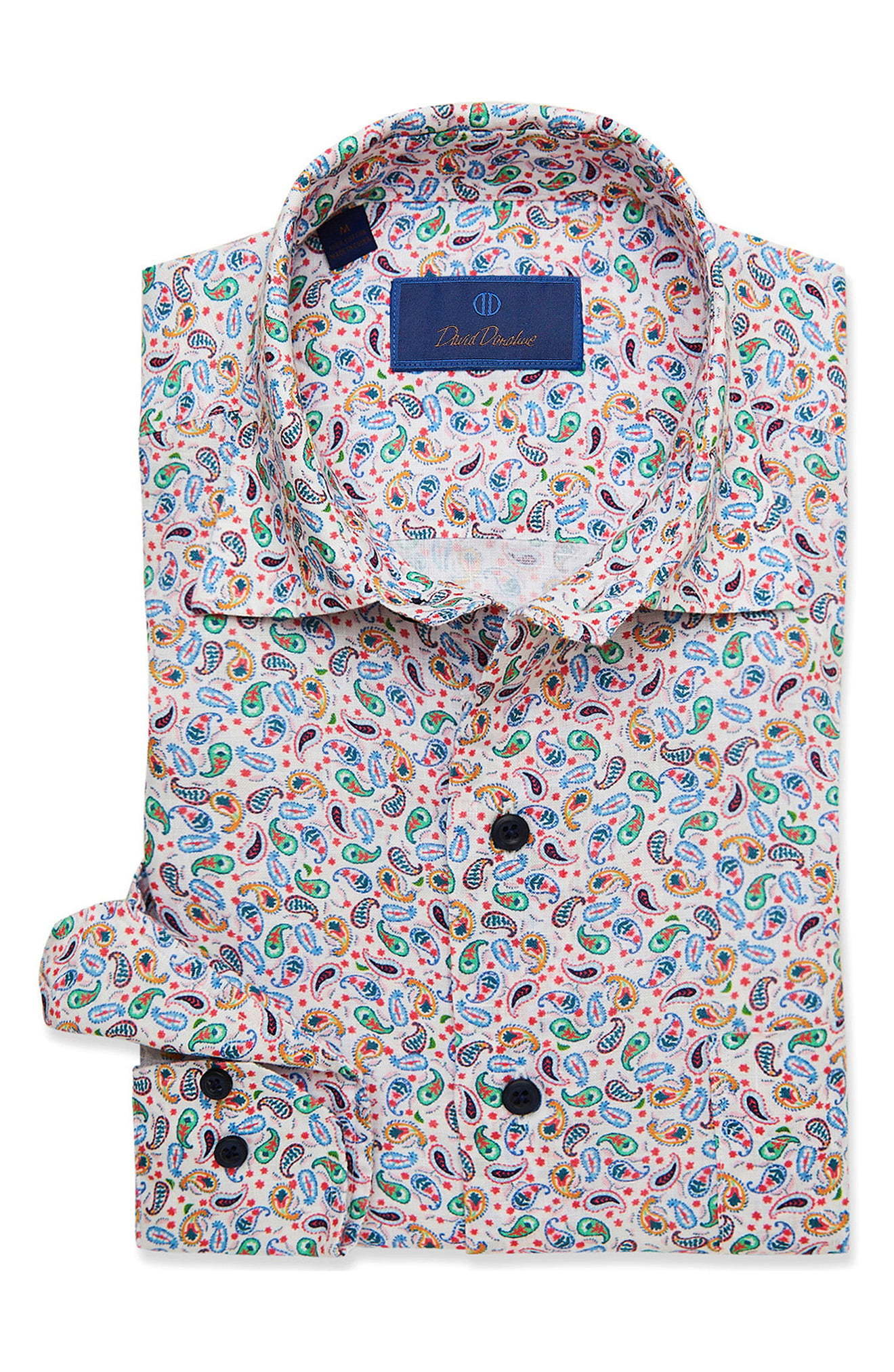 David Donahue David Fit Paisley Linen Dress Shirt, $87 | Nordstrom ...