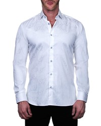 Maceoo Fibonacci Whitepaisley Regular Fit Button Up Shirt